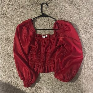 Red Puff Sleeve Top